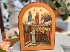 Рукописная икона Покров Пресвятой Богородицы №37 (Размер 18х24 см)