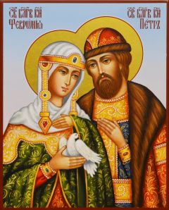 Рукописная икона Петр и Феврония №147 