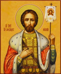 Рукописная икона Александр Невский №23 