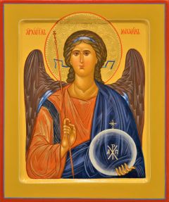 Рукописная икона Архангел Михаил 22 (Размер 21*25 см)