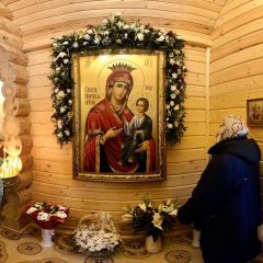 Рукописная икона Иверская 15