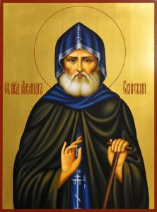 Рукописная икона Александр Свирский