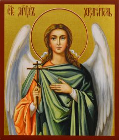 Рукописная икона Ангел Хранитель 153 