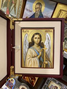 Рукописная икона Ангел Хранитель под старину №150 