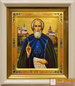 Рукописная икона Сергий Радонежский 45 (Размер 27*31 см)
