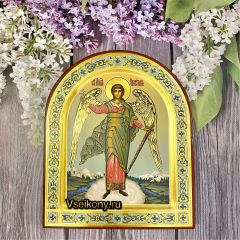Рукописная икона Ангел Хранитель арочный 82 (Размер 21*25 см)