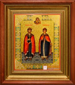Рукописная икона Борис и Глеб 5 (Размер 22х28 см)