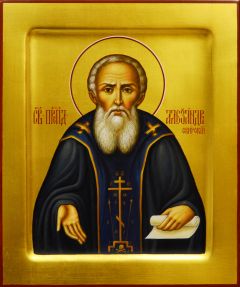 Рукописная икона Александр Свирский 8
