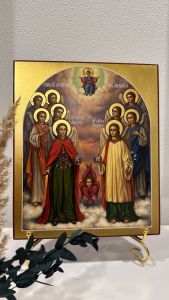 Рукописная икона Собор Архангела Михаила №10 (Размер 21х25 см)
