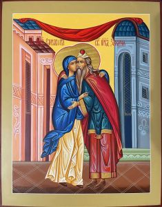Рукописная икона Захария Пророк и Праведная Елисавета