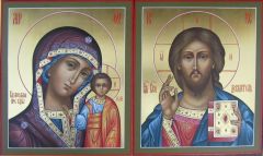 Рукописная венчальная пара с золочением