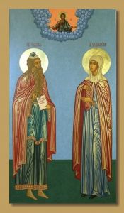 Рукописная икона Захария Пророк и Праведная Елисавета