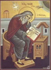 Рукописная икона Исаак Сирин