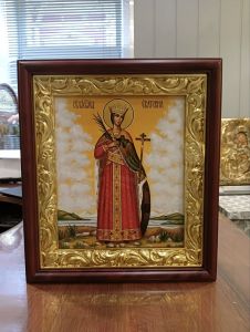 Рукописная икона Екатерина великомученица 13