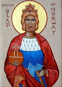 Рукописная икона Олаф Норвежский