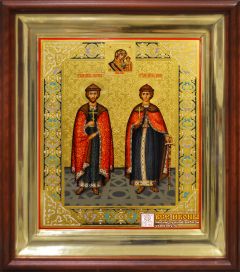 Рукописная икона Борис и Глеб 5 (Размер 22х28 см)