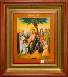 Рукописная икона Благословение детей под старину (Размер 27*31 см)