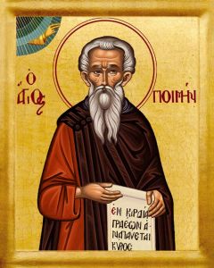 Рукописная икона Пимен Великий