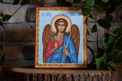 Рукописная икона Ангел Хранитель 