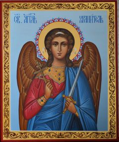 Рукописная икона Ангел Хранитель 