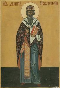 Рукописная икона Лаврентий Печерский Туровский
