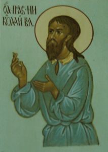 Рукописная икона Николай Вологодский