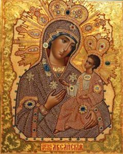 Рукописная икона Аксайская