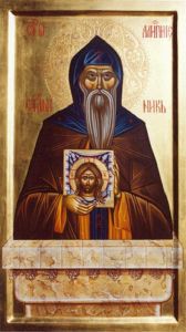 Рукописная икона Алипий Столпник