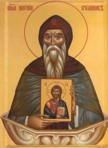 Рукописная икона Алипий Столпник