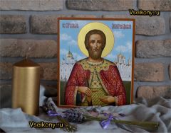 Рукописная икона Дмитрий (Димитрий) Донской 6 (Размер 21*25 см)