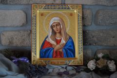 Рукописная икона Умиление Пресвятой Богородицы 3 