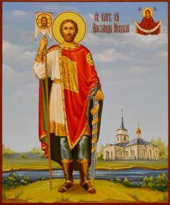 Рукописная икона Александр Невский 13 