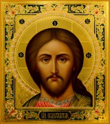 Рукописная икона Спаситель (оплечный) 37 (Размер 27*31 см)