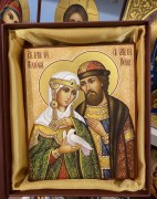 Икона Петр и Феврония с голубем