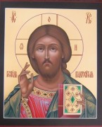 Рукописная икона Спаситель