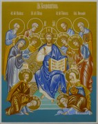 Рукописная икона Деисус с Апостолами